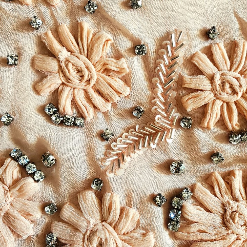 Jenny Yoo Collection Blaire Hand Embroidered/Embellished Dress in Blush … - Picture 7 of 16